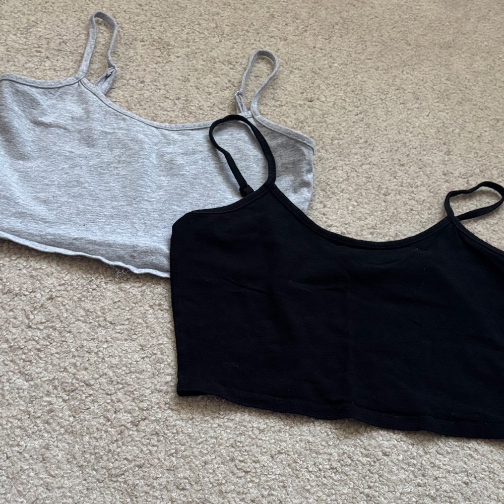 Women's Black and Gray Camisole Tops